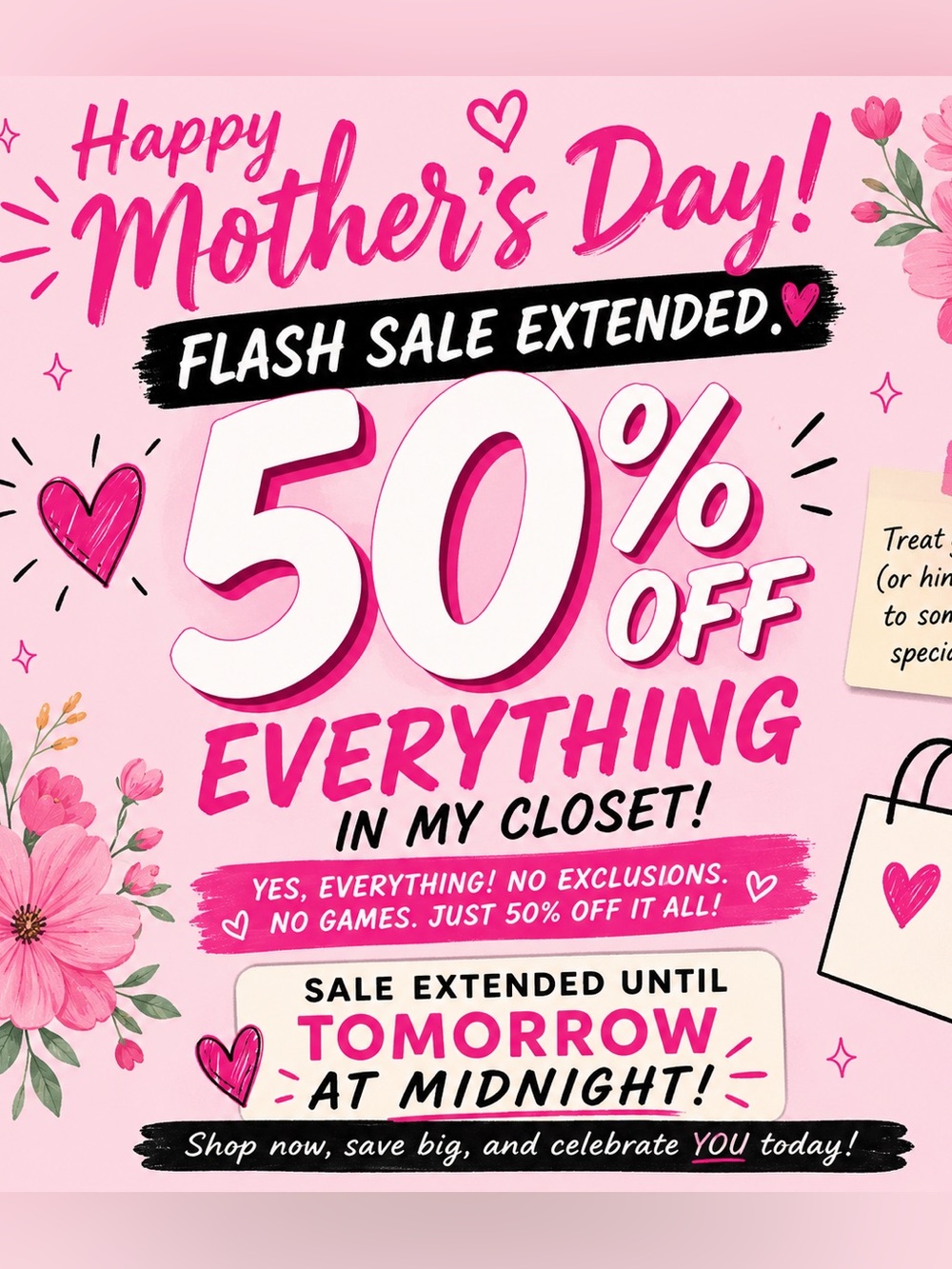 50% Off Everything Ends 11:59pm 5/10